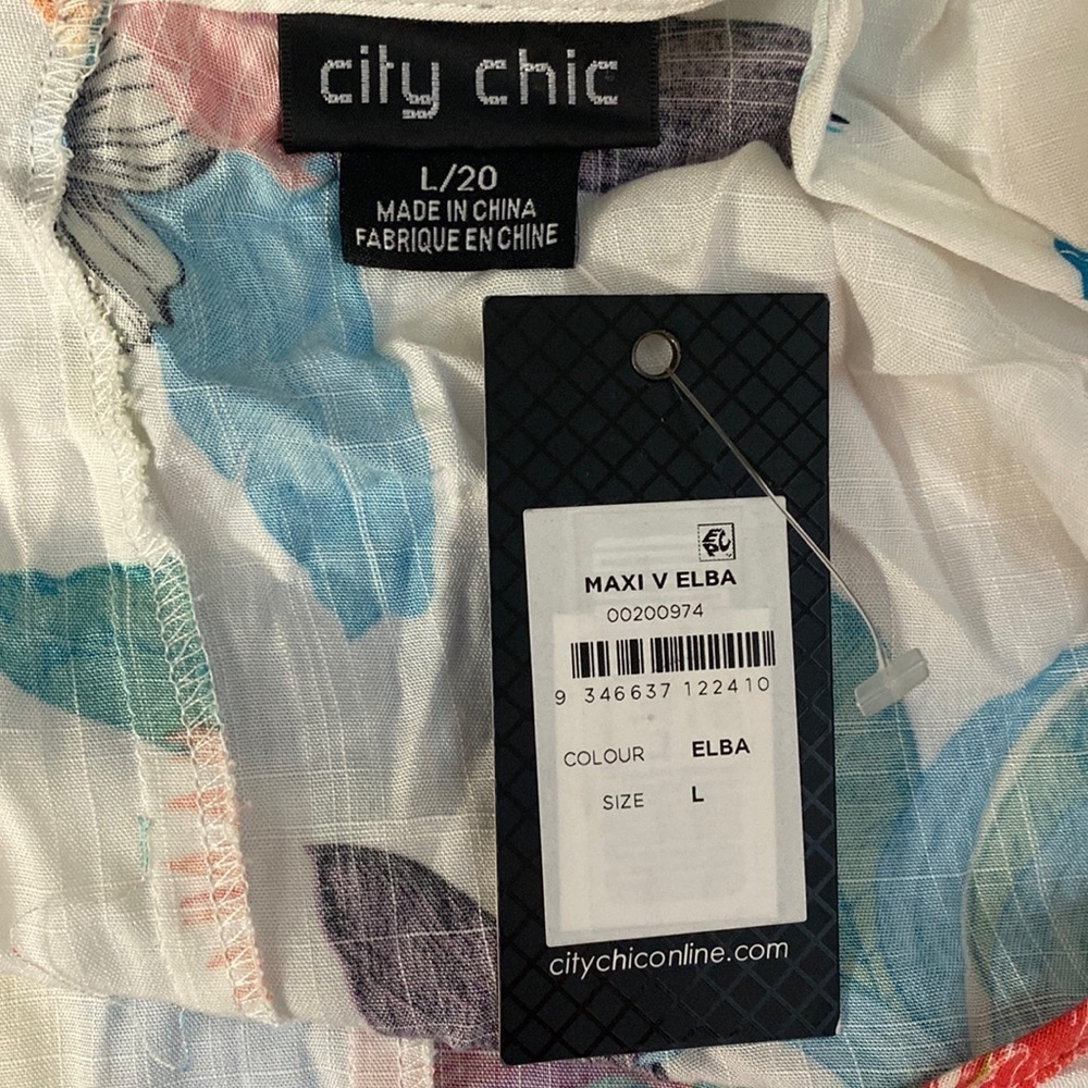 City chic MAXI V ELBA tropical floral sleeveless sheath dress - Picture 3 of 7